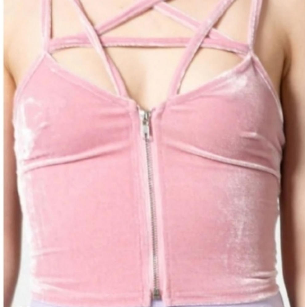 Pentagram pink velvet killstar pants set